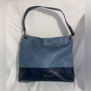 Wrangler Dual Blue Shoulder Bag with Gold Details